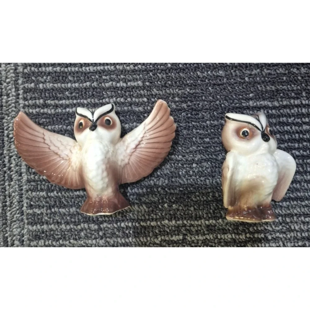 Vintage Ceramic Owl Salt & Pepper Shakers Made in Japan 3 inch‎